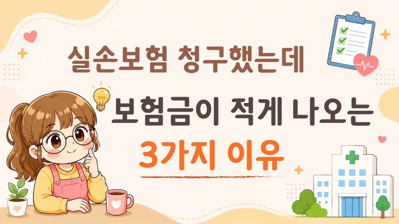 실손보험 청구했는데 보험금이 적게나오는 3가지 이유
